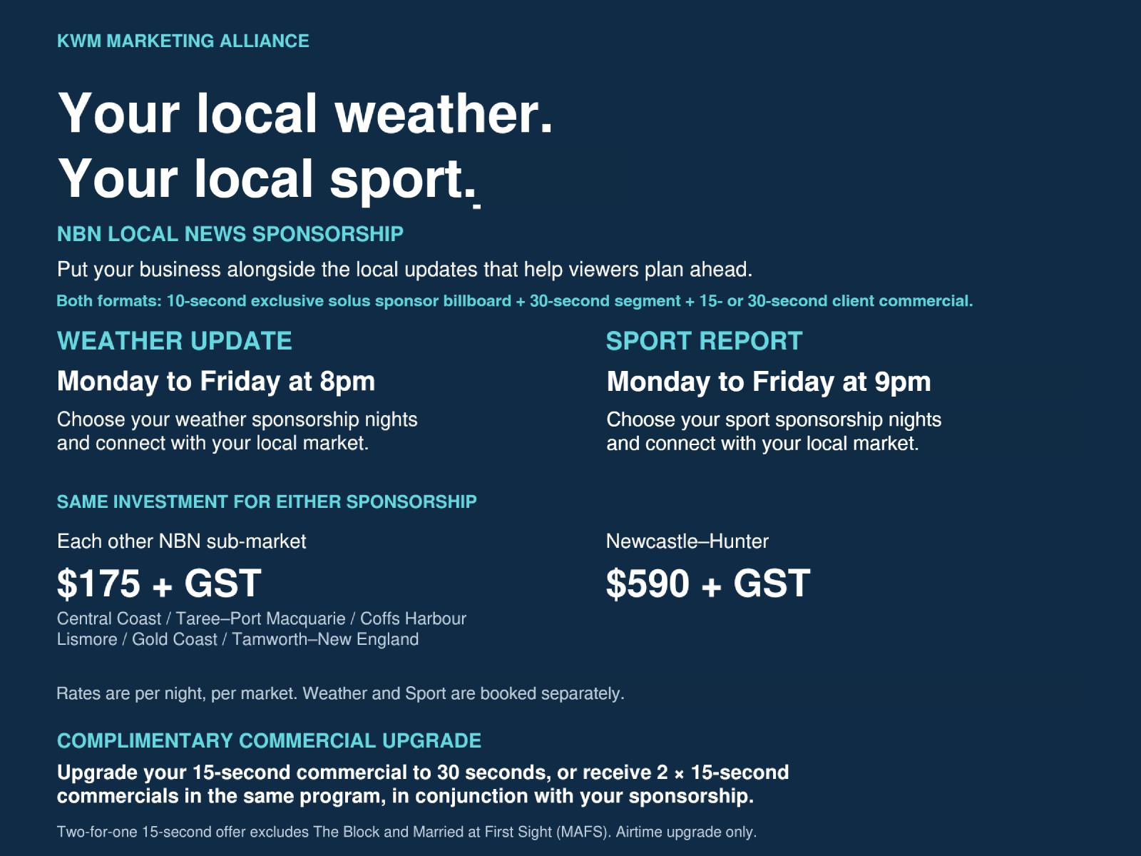 Weather and Sport Sponsorships - NBN